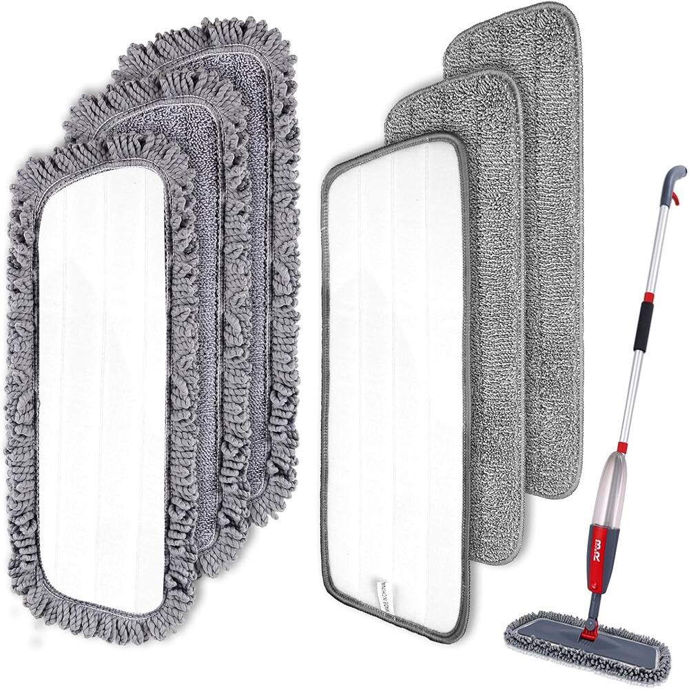Front. Schertz - 6-Pack Microfiber Spray Mop Heads, Reusable Wet/Dry Floor Cleaning Pads.