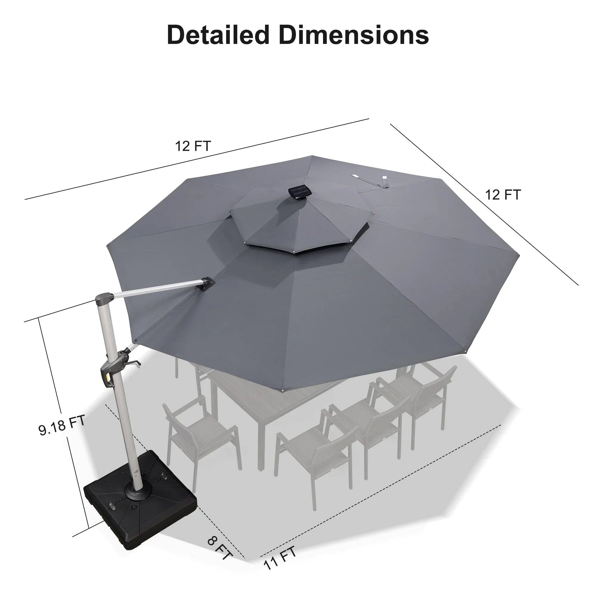 Detailed Dimensions  
12 FT  
12 FT  
9.18 FT  
8 FT  
11 FT