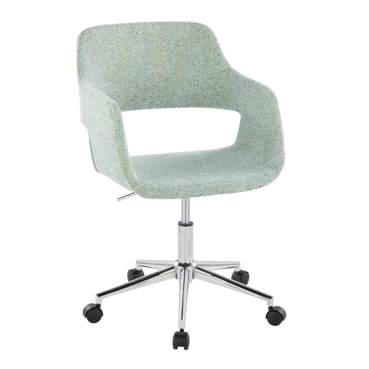 LumiSource - Margarite Contemporary Task Chair In Chrome Metal - Green