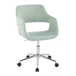 LumiSource - Margarite Contemporary Task Chair In Chrome Metal - Green