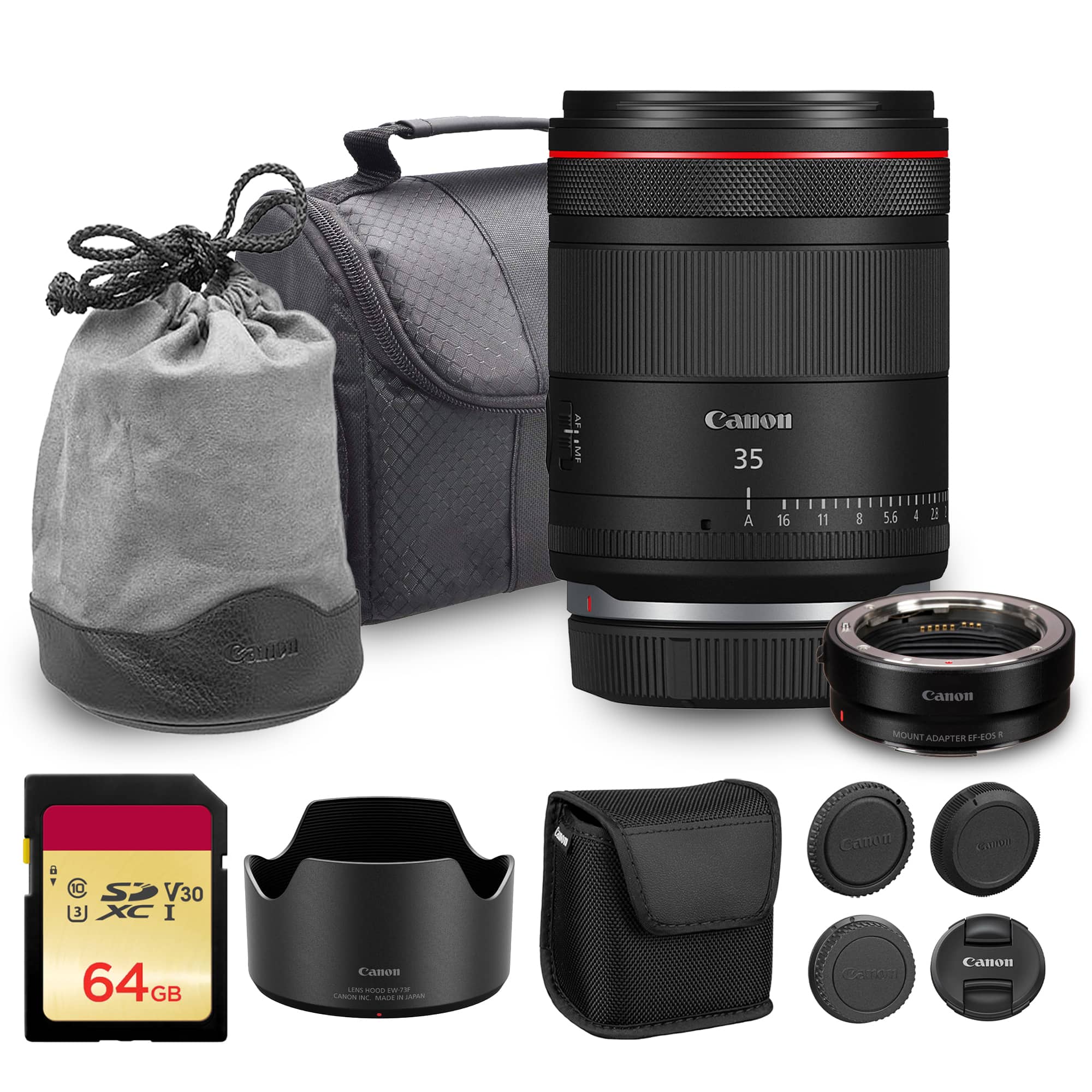 Canon - RF 35mm f/1.4 L VCM Lens (6710C002) + Adapter EF-EOS R + 64GB Card + Camera Bag - Black price history on PriceWatchPro