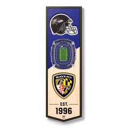 YouTheFan - Baltimore Ravens 6'' x 19'' 3D StadiumView Banner - Multicolor