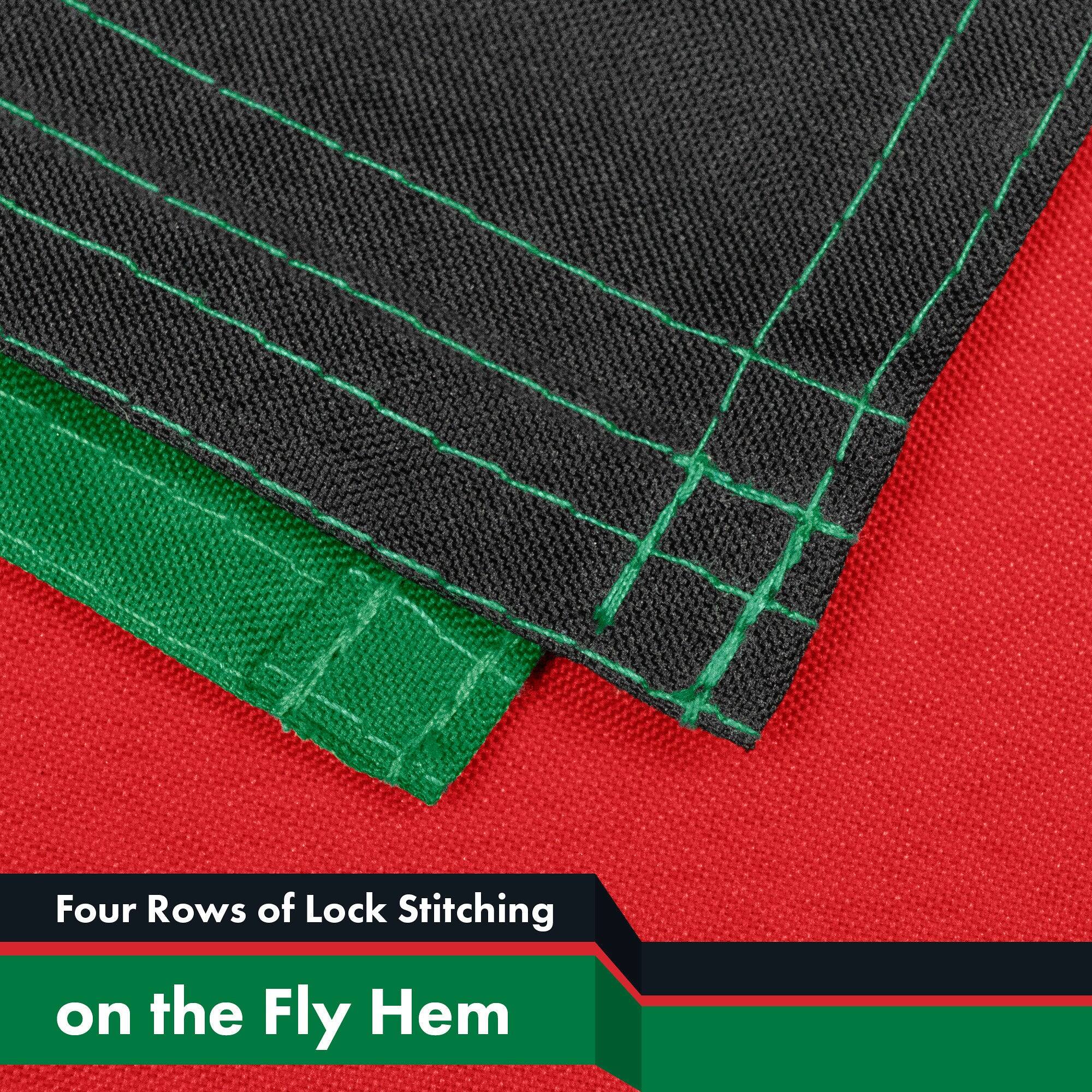 Four Rows of Lock Stitching on the Fly Hem