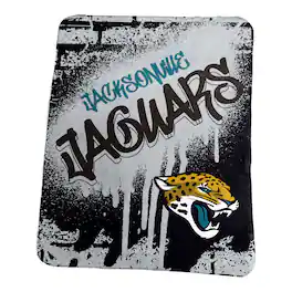 Logo Brands - 50" x 60" Classic Graffiti Fleece Throw Blanket - Black