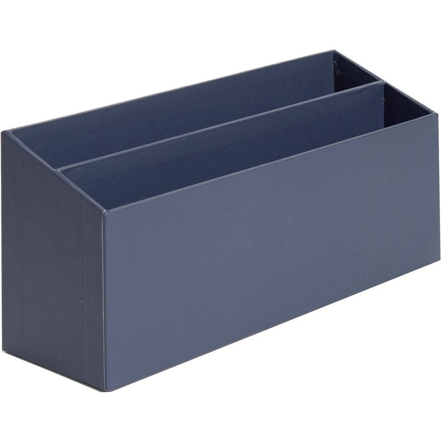 Left. U Brands - U Brands 4 Piece Desk Organization Set Desktop Paper Wrapped Navy Chipboard Paper - Navy.
