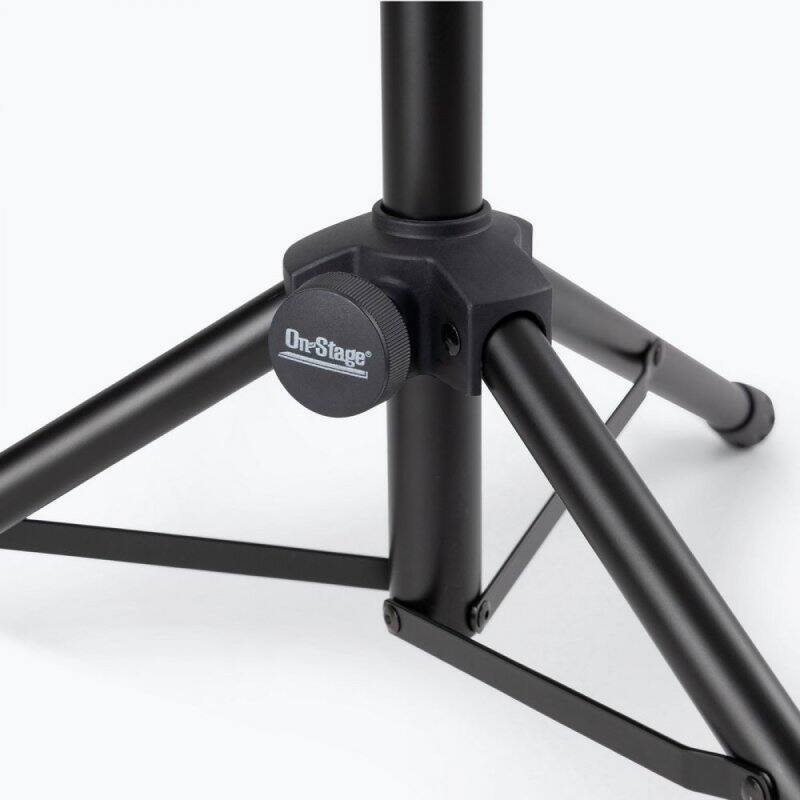 Alt View 3. On Stage Stands - On-Stage SSAS7000B Mini Adjustable Speaker Stand (Folding, Portable, PA Loudspeaker Setup, Tripod Base, Nonslip Rubber - Black.
