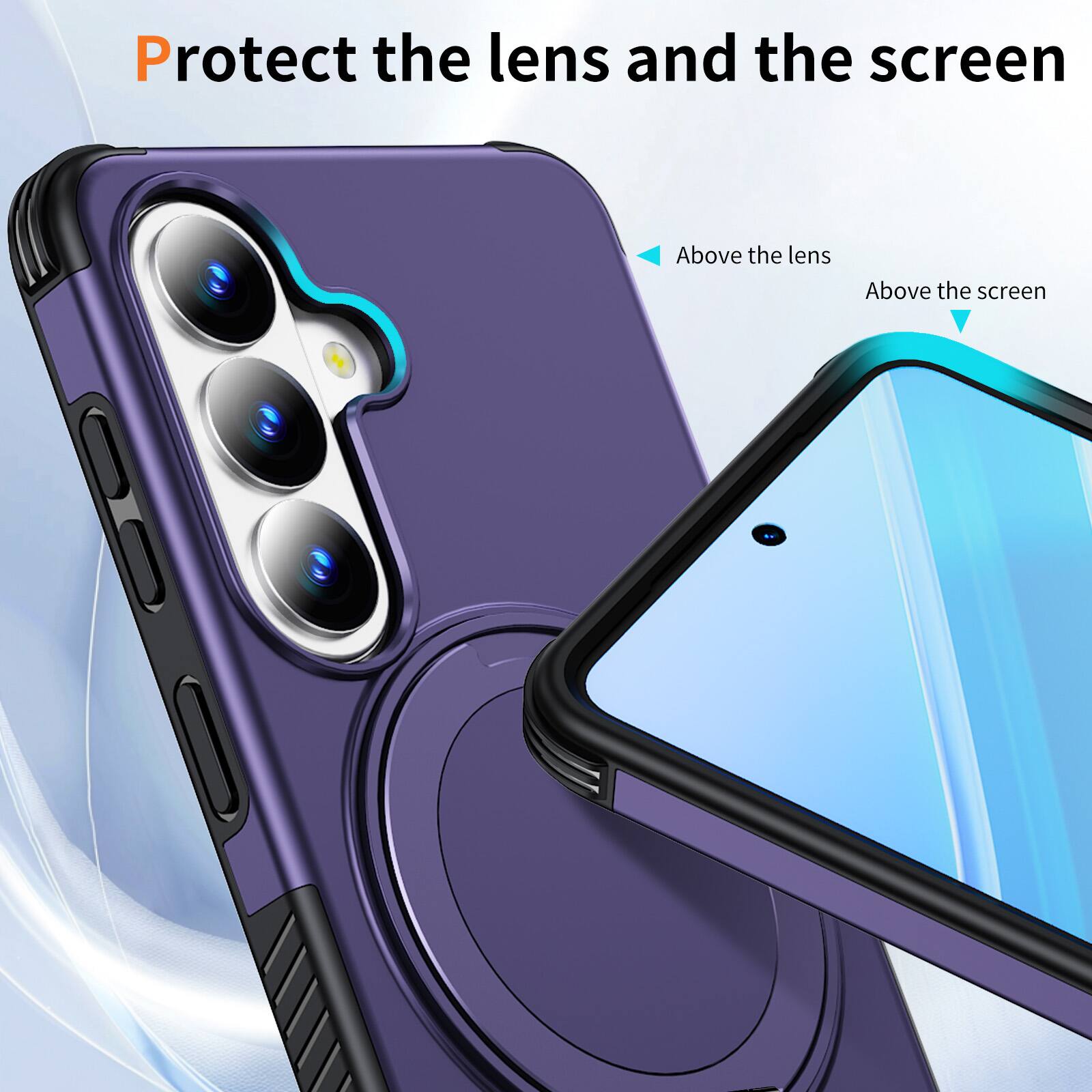 Protect the lens and the screen

Above the lens

Above the screen