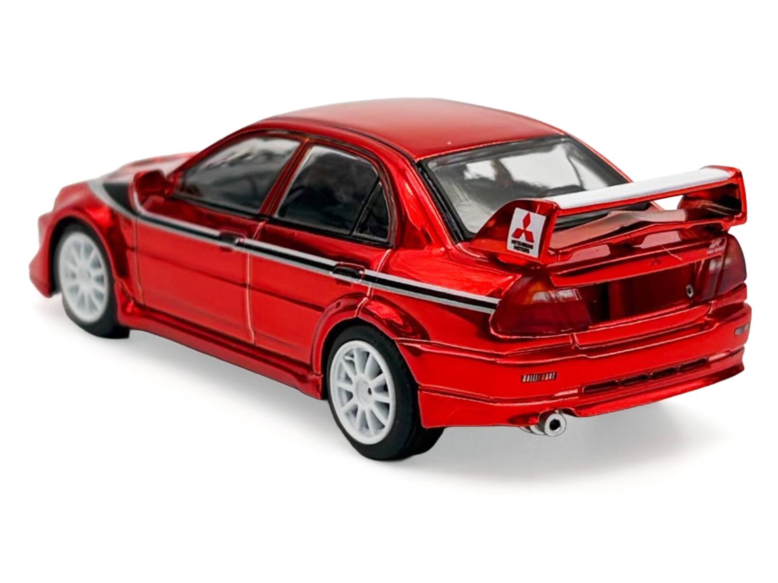 Alt View 2. Works Model - Mitsubishi Lancer Evolution VI RHD "Tommi Makinen Ed" Red Chrome "Hobby Expo China 2026" 1/64 Diecast Car by Works Model.