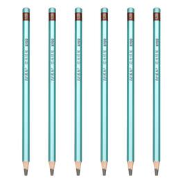 Unique Bargains - Set of 6 12B Graphite Sketch Pencils Professional for Drawing Shading Writing Art Beginners - Black