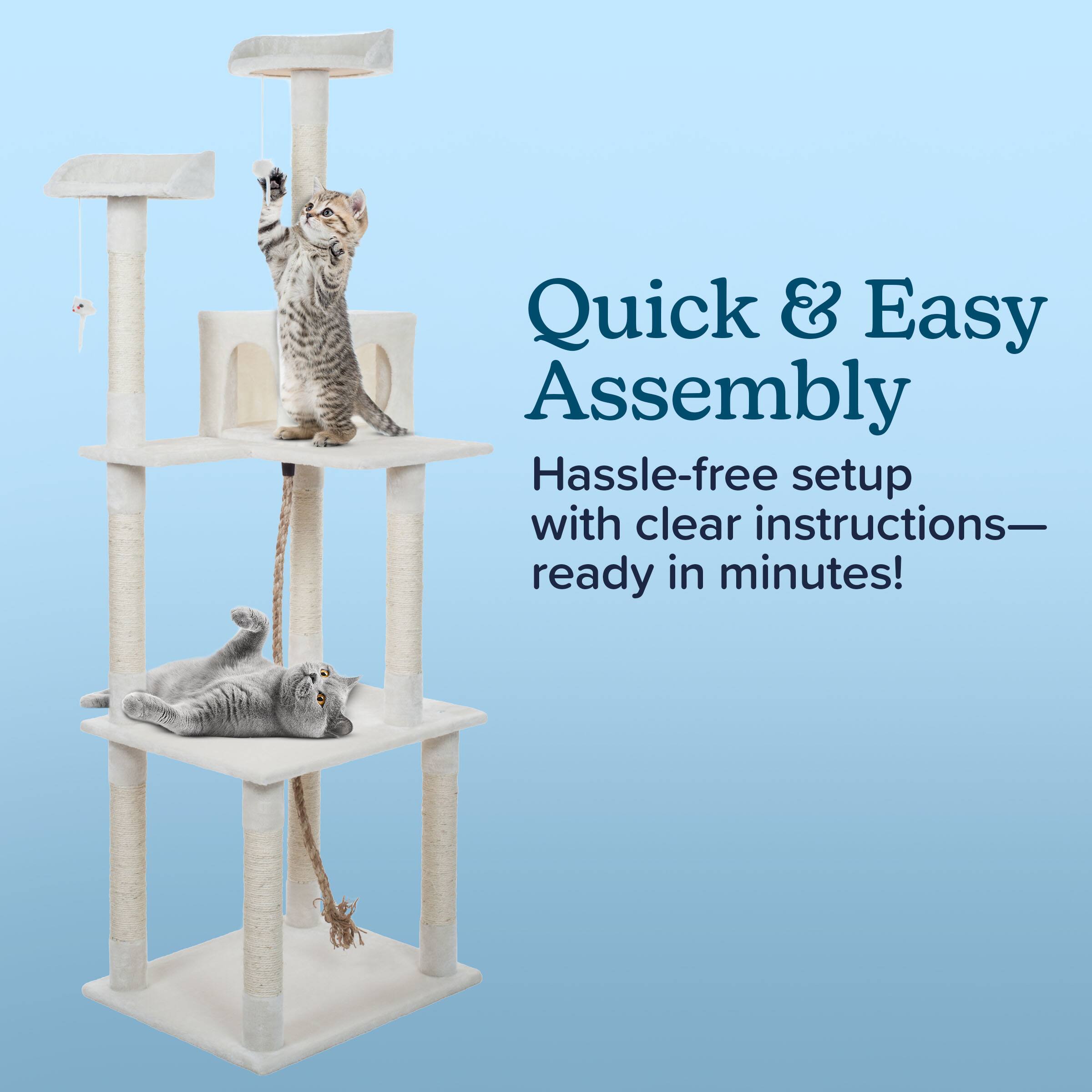 PetMaker Cat Tree 6 Ft Cat Tower for Indoor Cats with Napping Perches ...