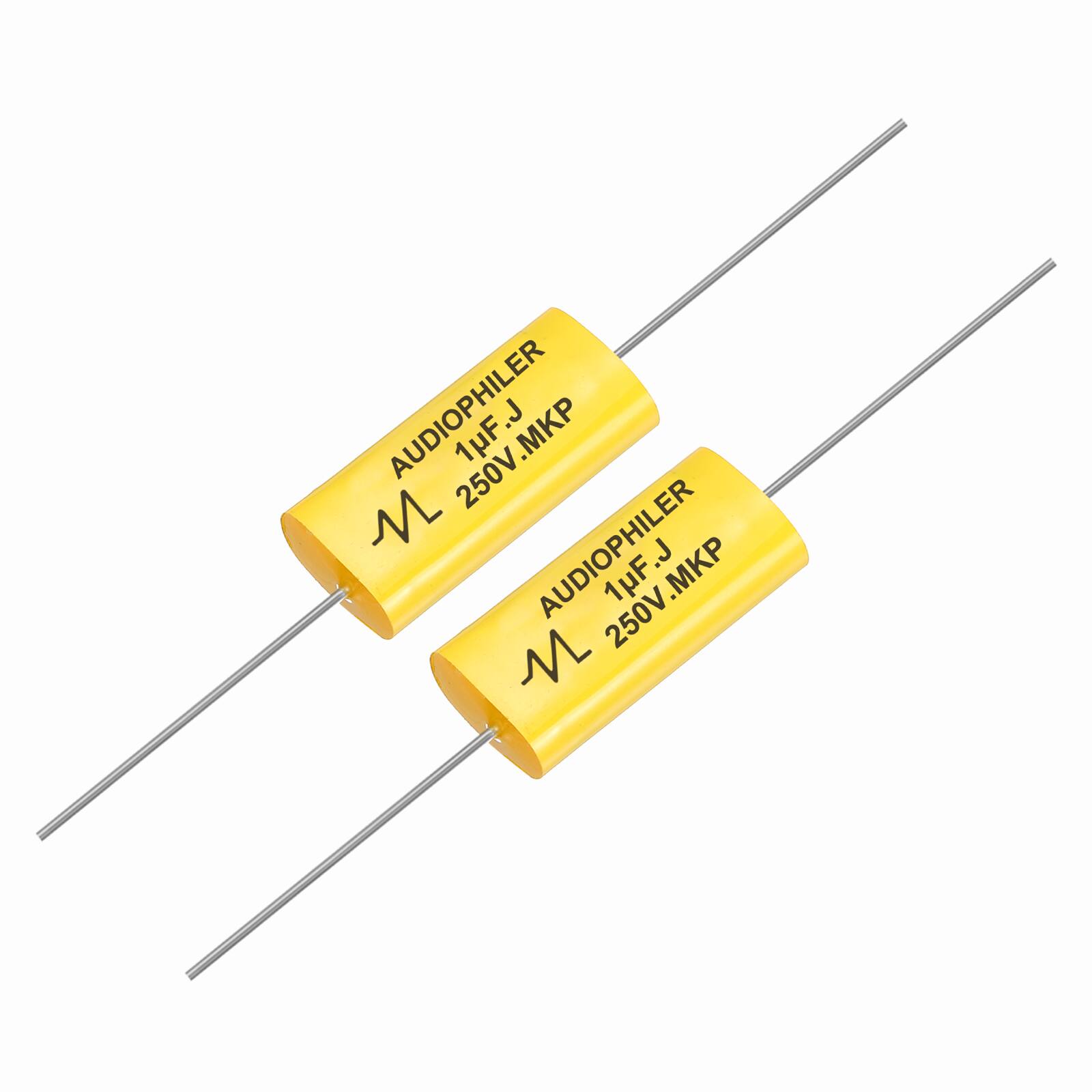 Unique Bargains - 2pcs 1uF High-Frequency Divider Capacitor, 290V Audio Speaker Crossover Non-Polarity Polypropylene MKP Film Capacitors - Yellow price history on PriceWatchPro