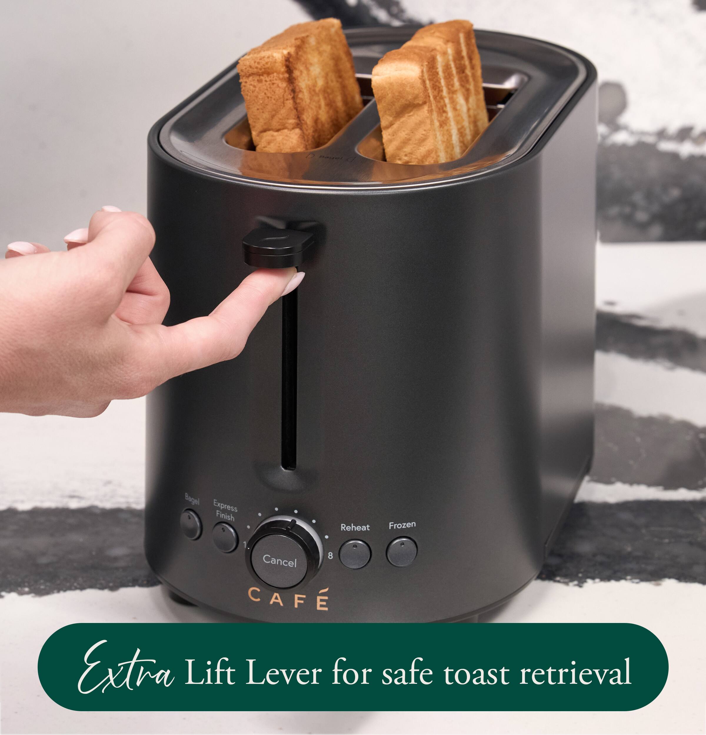 Bagel D  
Bagel Express Finish  
Reheat Frozen  
8 Cancel CAF Extra Lift Lever for safe toast retrieval