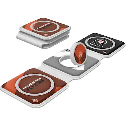 Front. Keyscaper - Philadelphia Flyers 3-in-1 Foldable Charger - White.