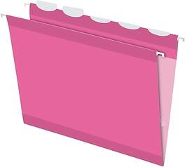 Pendaflex - Ready-Tab Reinforced Hanging File Folder, 5-Tab Tab, Letter Size, 20/Box - Pink