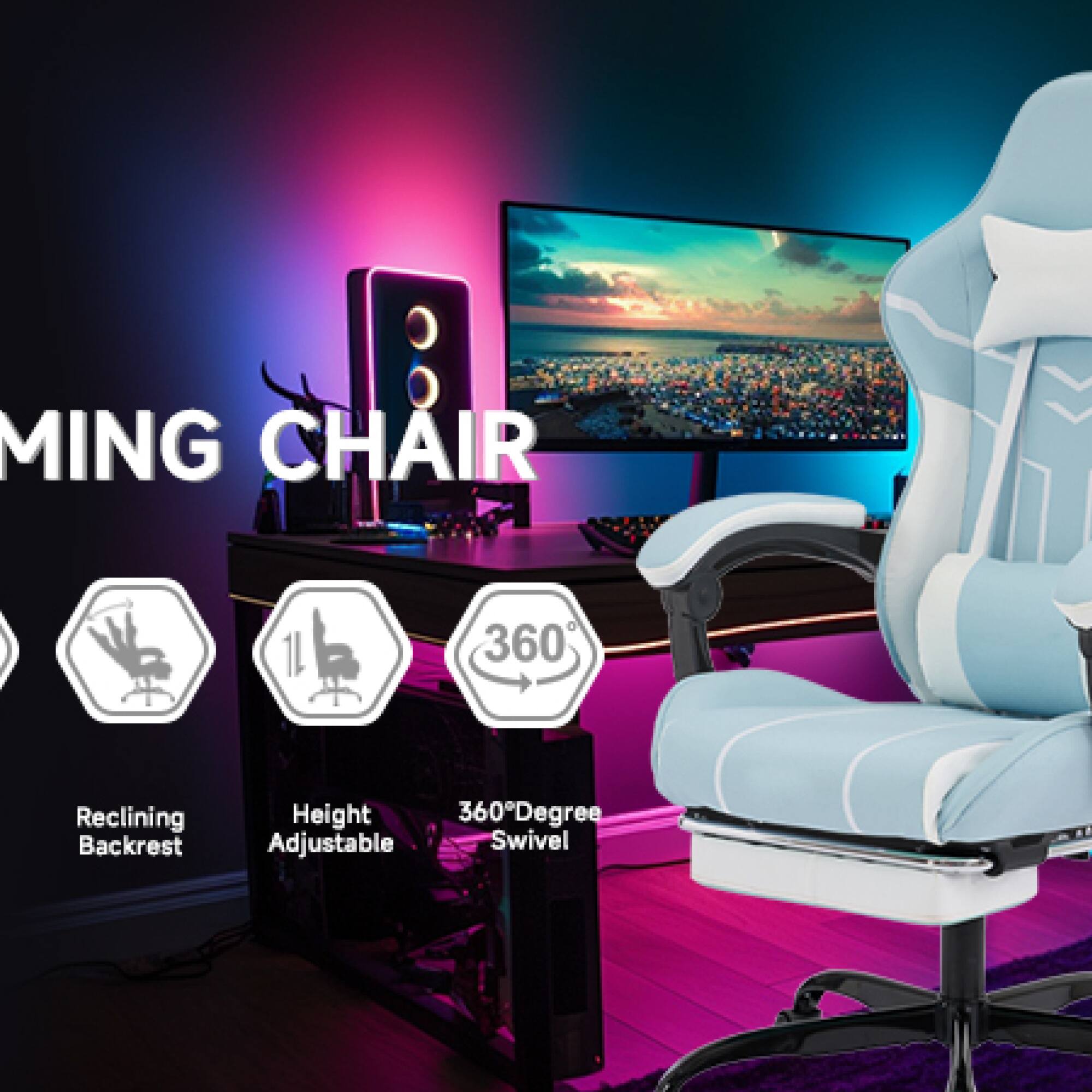 MING CHAIR

- Reclining Backrest
- Height Adjustable
- 360° Degree Swivel