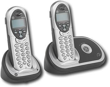 Angle Standard. GE - 2.4GHz Cordless Phone w/Call-Waiting Caller ID - Silver/Black.