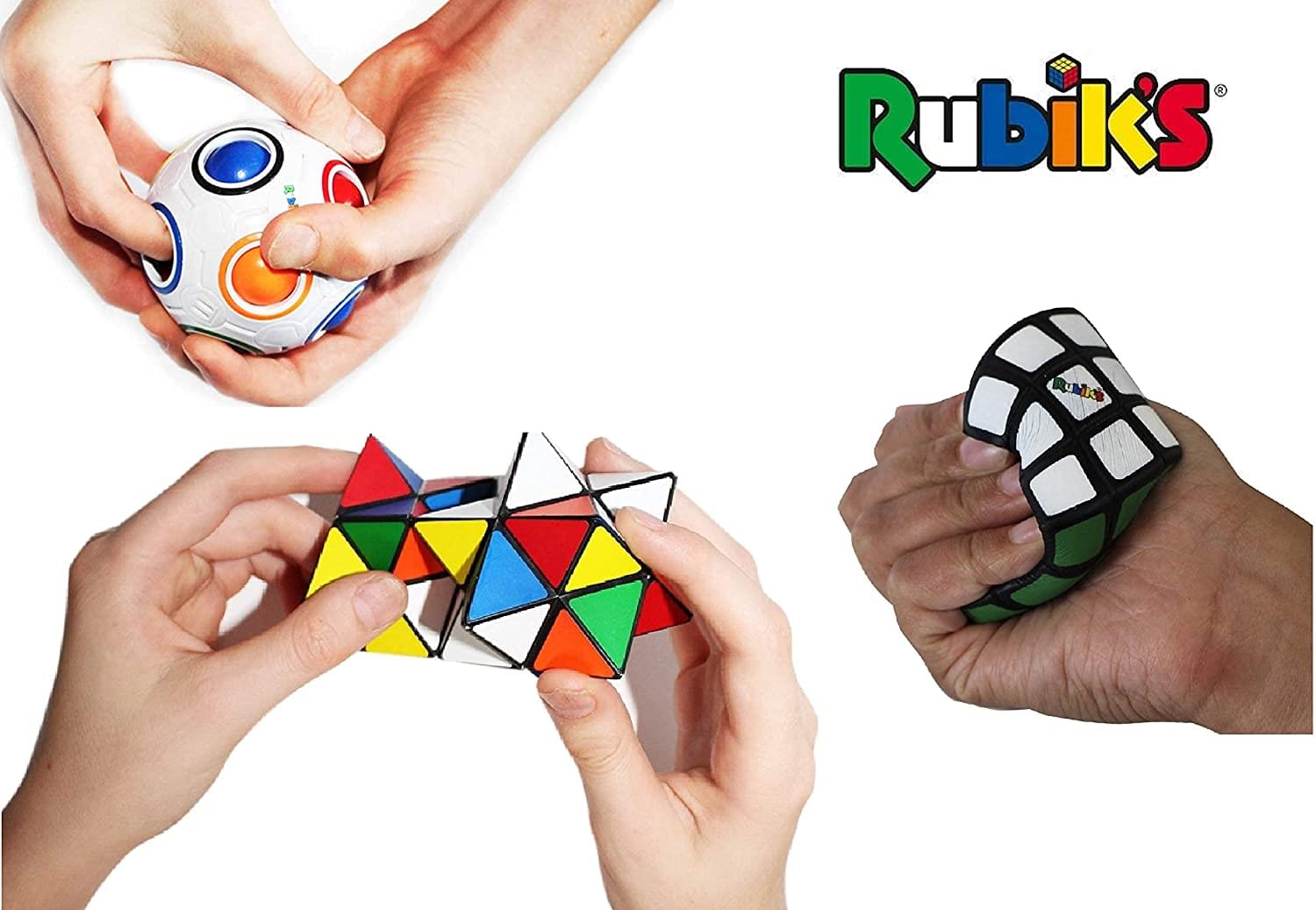 Alt View 2. Rubik's Cube - Rubiks 3 Piece Gift Set | Rainbow Ball | Squishy Cube | Magic Star - Red.