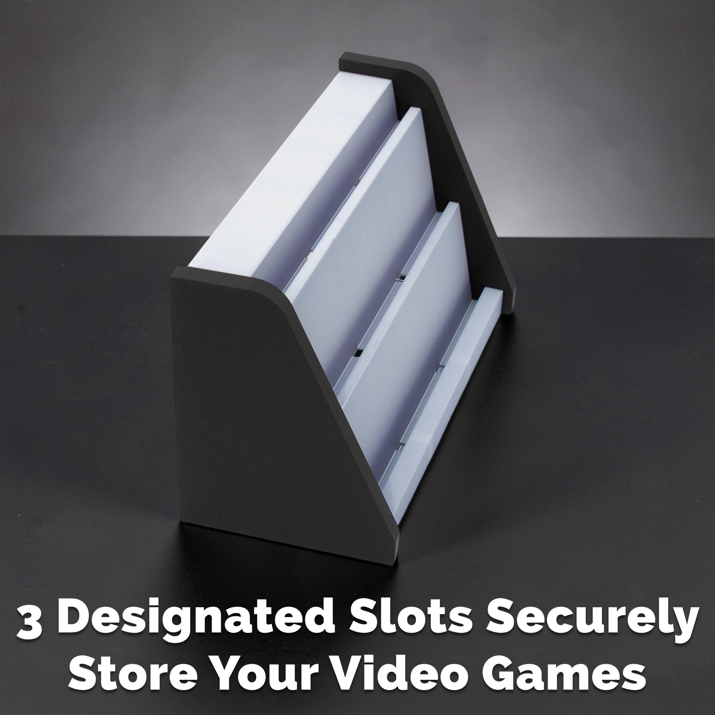 3 Designated Slots Securely Store Your Video Games