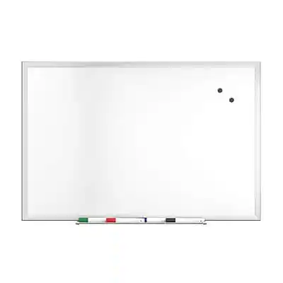 Front. TRU RED - TRU RED™ Magnetic Steel Dry Erase Board, Satin Frame, 3' x 2' (TR61169).