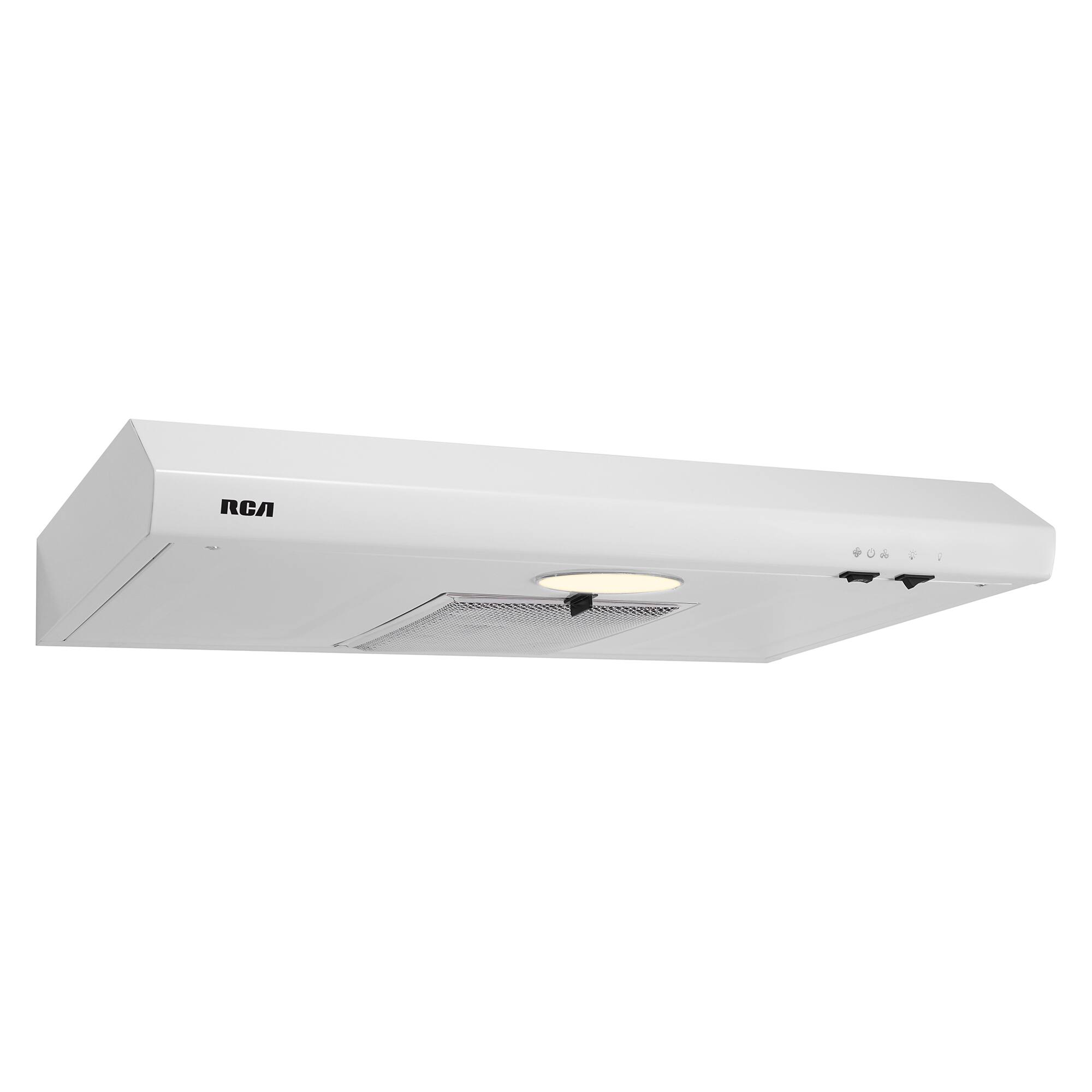 Alt View 1. RCA - R-RHUCC30SWH 30 in. Century Collection Ductless 160 CFM Under Cabinet Range Hood, Reusable Filter, Light, White - White.