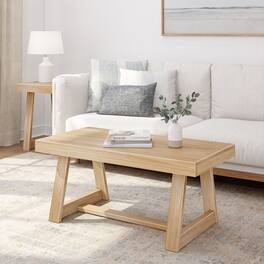 Plank+Beam - Classic Rectangular Coffee Table (40in x 20in / 1020mm x 510mm) - Blonde Wirebrush
