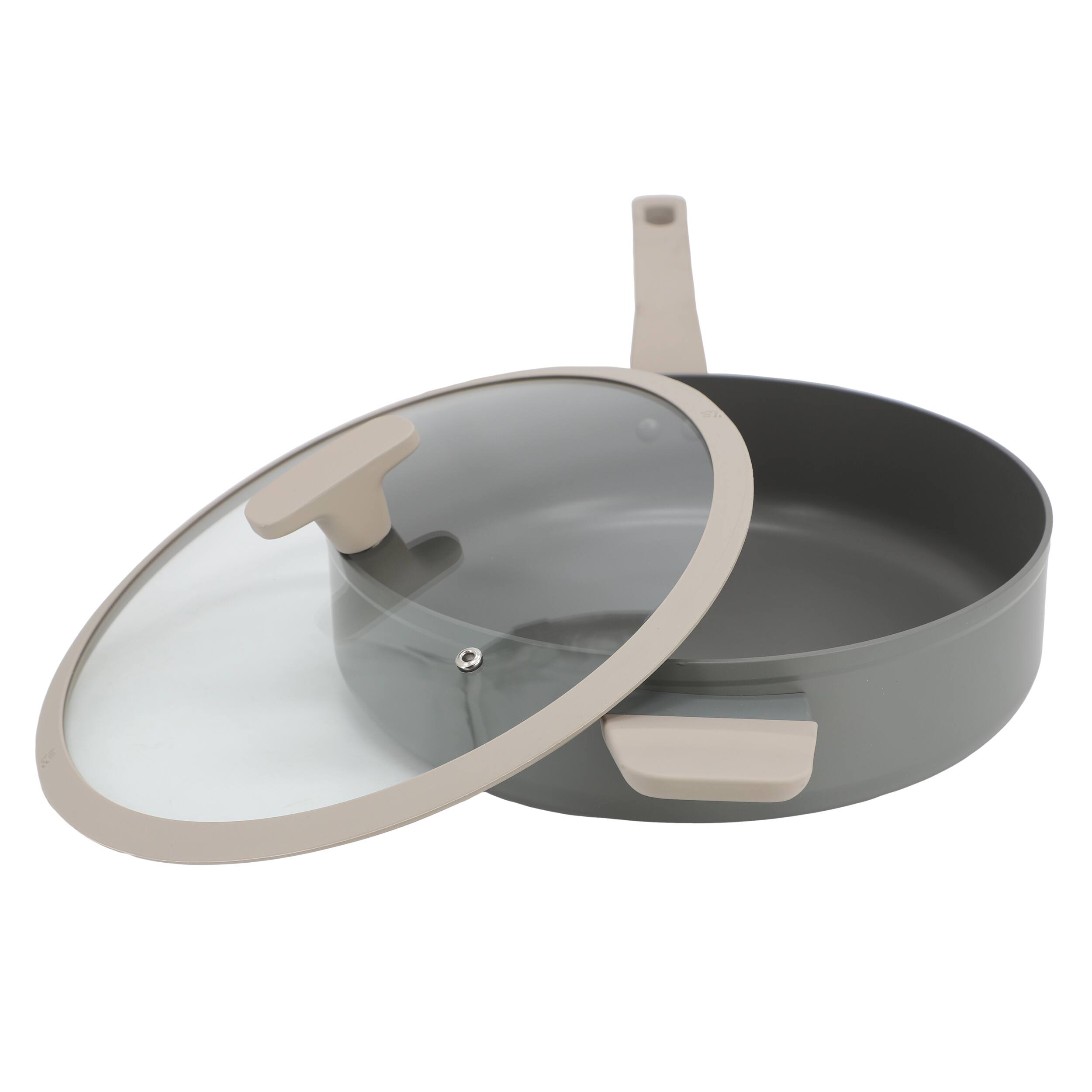 Alt View 1. Oster - Oster Ambrose 4.5 Quart Nonstick Aluminum Saute Pan with Lid in Matte Grey - Grey.