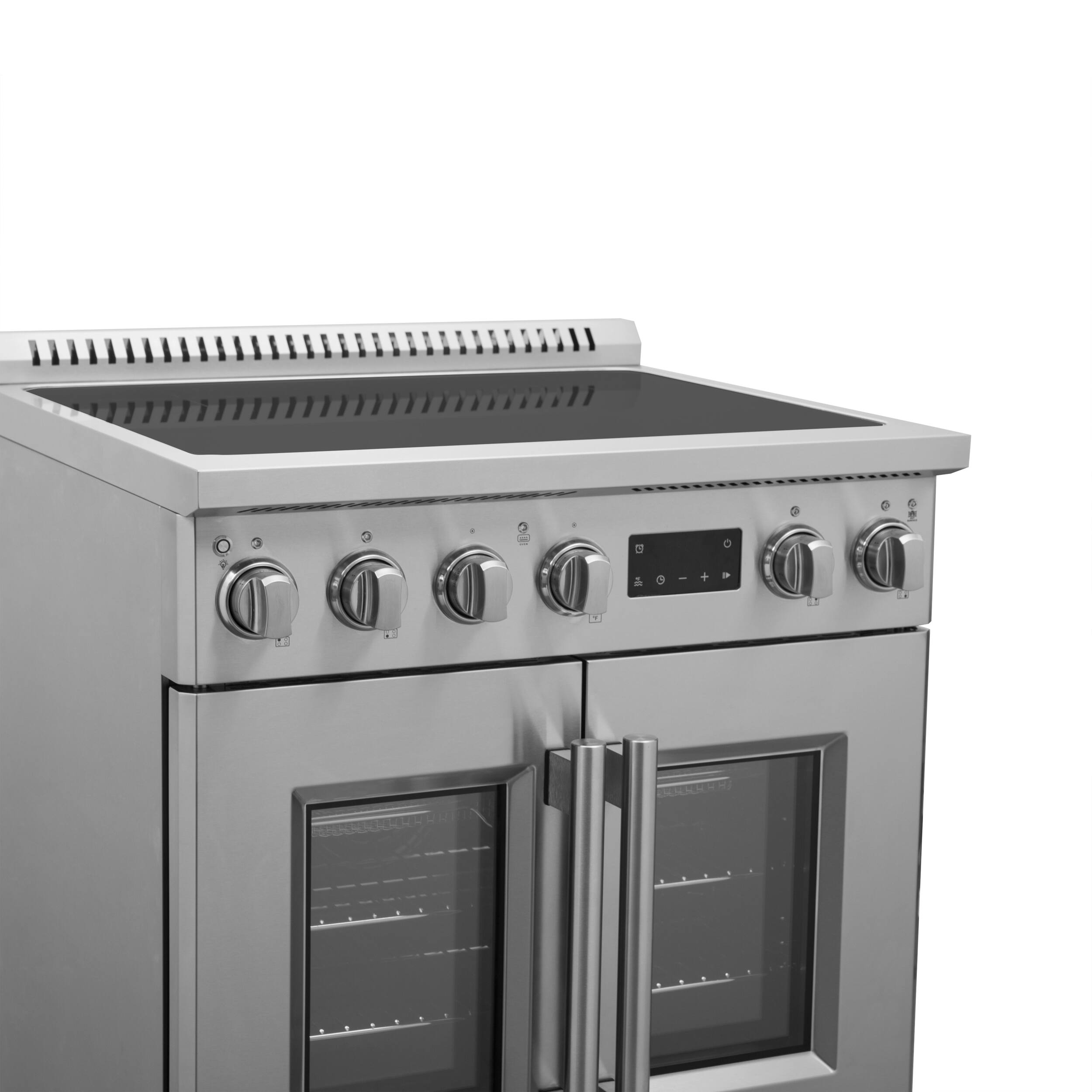 Alt View 5. Forno Appliances - Torino 30" Induction Range with French Door Design - Silver.
