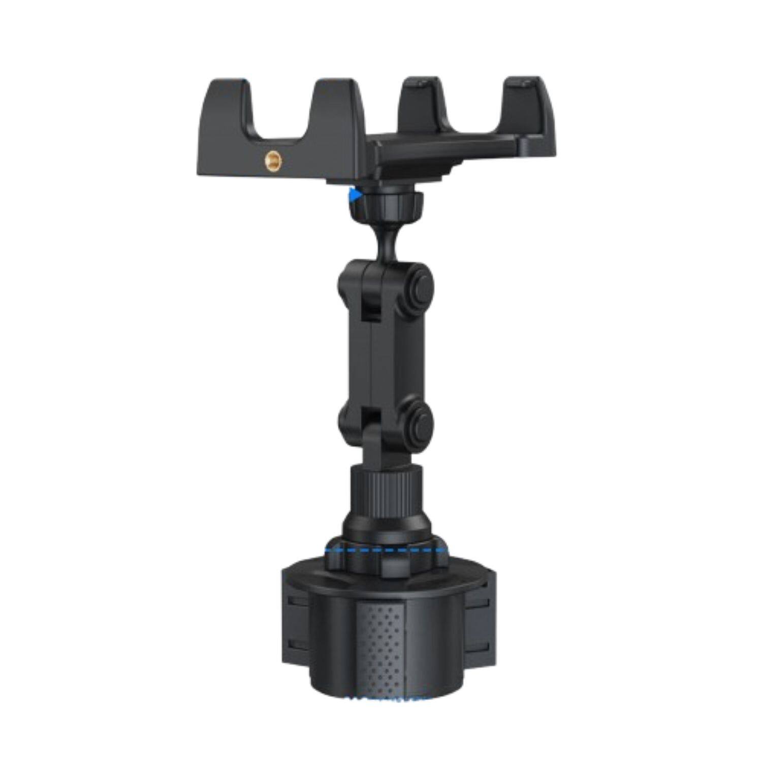 Front. Stock Preferred - Car Mount Car Cup Holder Phone Stand - Black.