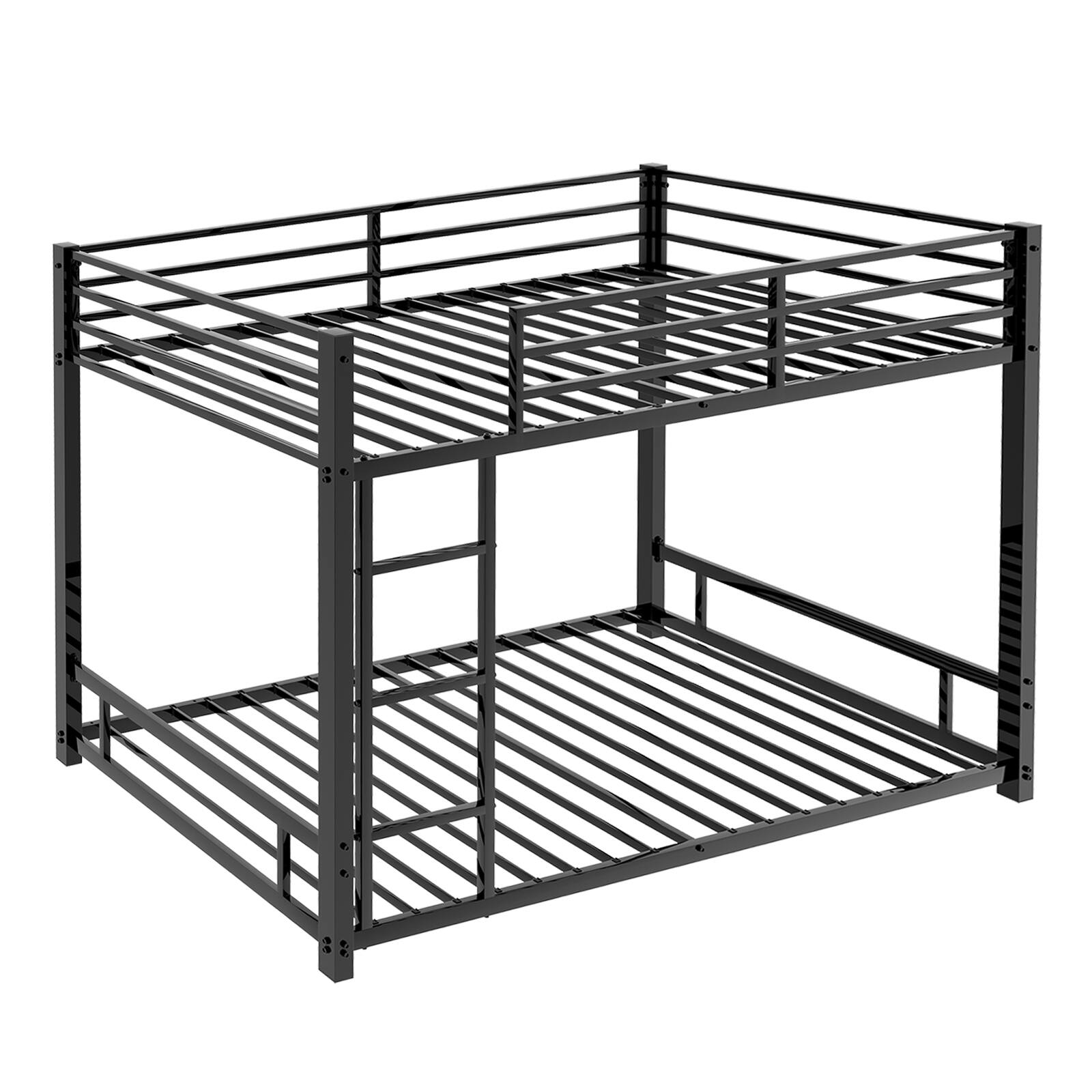 Alt View 7. Loheer - Loheer Metal Twin Over Twin Bunk Bed Heavy Duty Sturdy Frame Noise Free Black - Black.