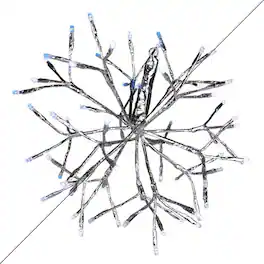 Celebrations - LED Blue/Pure White Shimmering Sphere 20 in. Hanging Decor - Blue | White