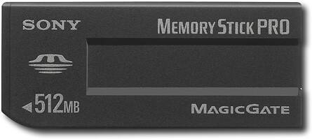 Front Standard. Sony - 512MB Memory Stick PRO.