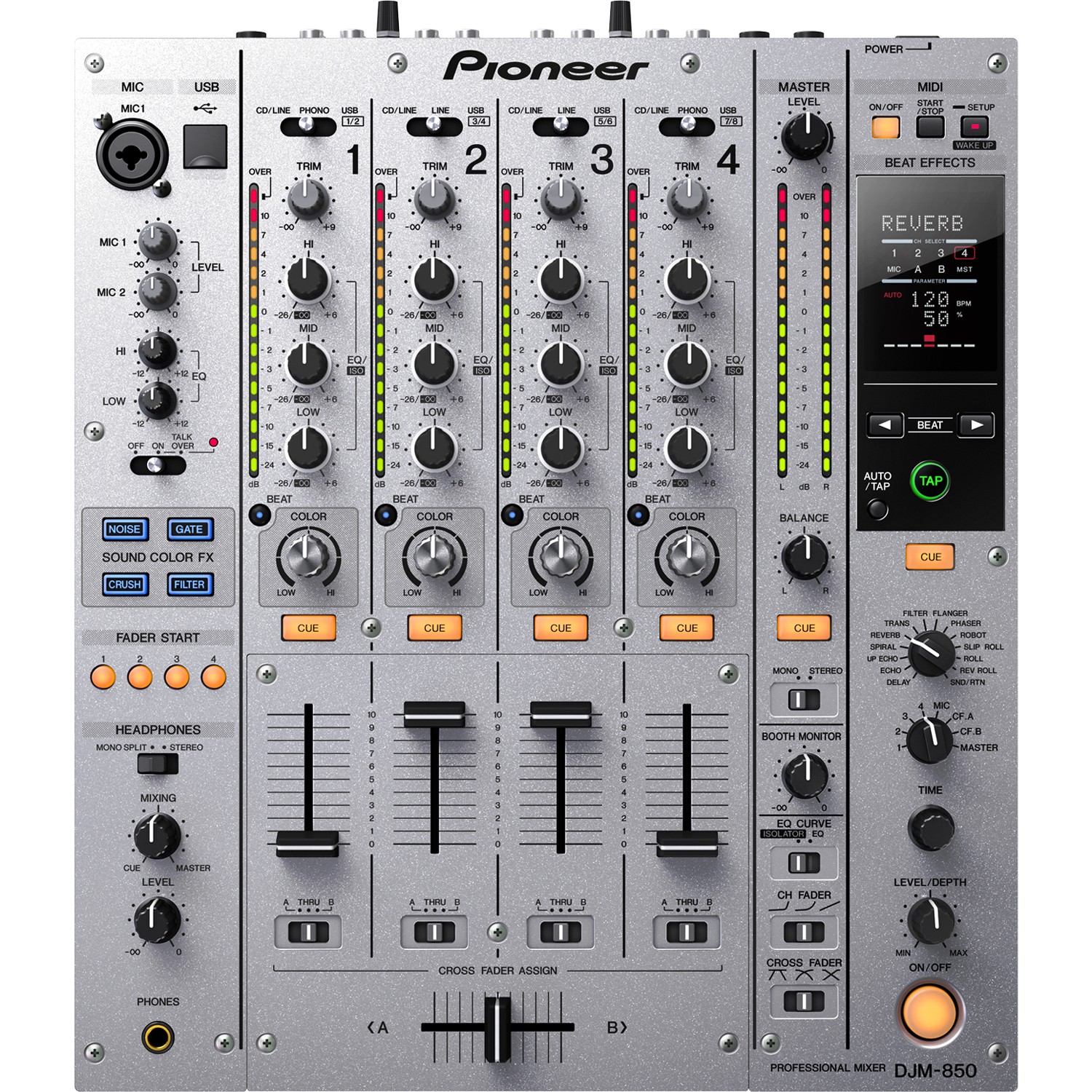 Best Buy: Pioneer 4-Channel USB DJ Mixer Silver PDJ-DJM850S