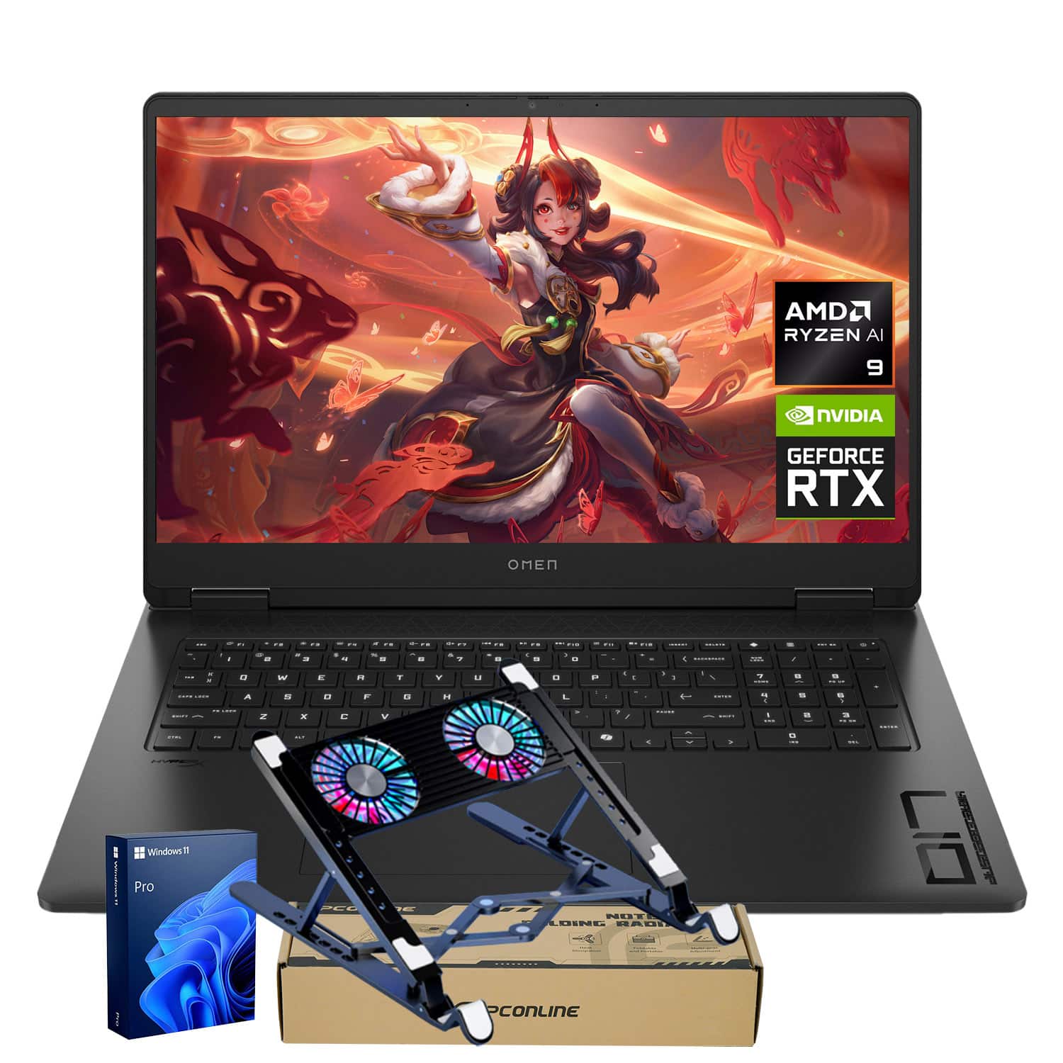 HP - Omen 17.3" FHD 144Hz Laptop - AMD Ryzen AI 9 365 with 64GB DDR5 RAM - 4TB SSD - NVIDIA GeForce RTX 5070 - PCO LT Cooler - Black