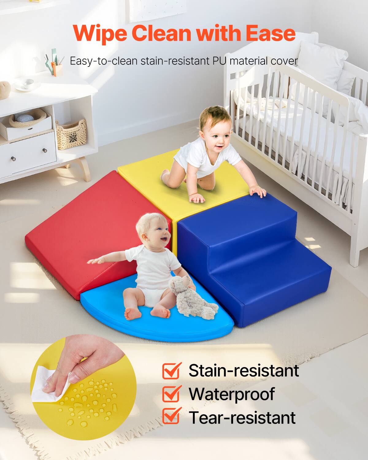 Wipe Clean with Ease

Easy-to-clean stain-resistant PU material cover

Stain-resistant  
Waterproof  
Tear-resistant