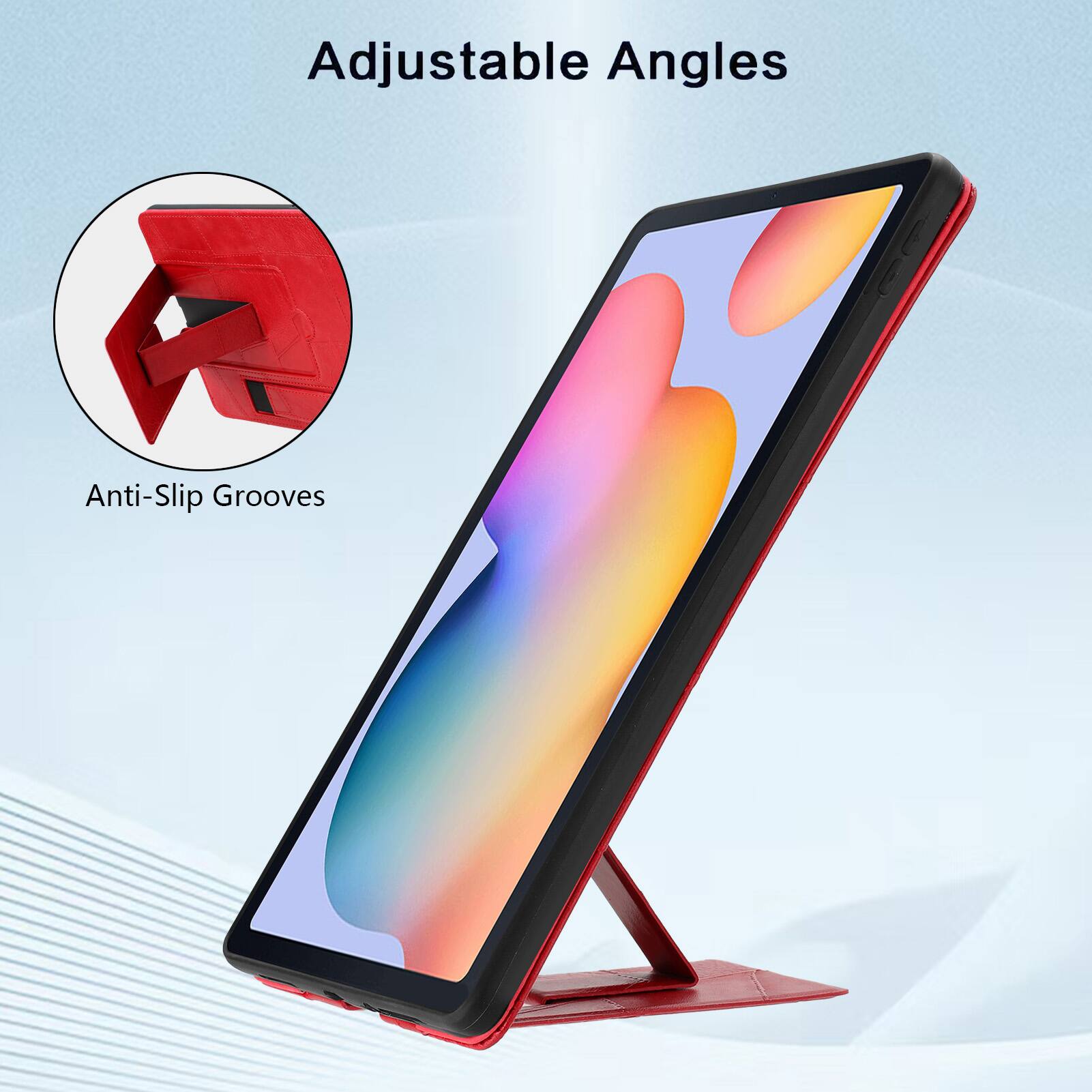 Adjustable Angles  
Anti-Slip Grooves