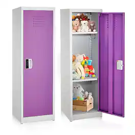 AdirOffice - Storage Locker 629-Series 48" H 1-Tier Steel Locker with Digital Lock - Purple