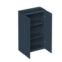 Boyel Living - 30-in W x 30-in H x 12-in D Shaker RTA Kitchen Wall Cabinet with Soft-Close - Charcoal Blue