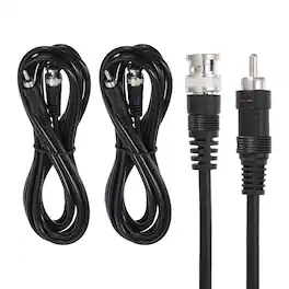 Unique Bargains - 2pcs BNC Male to RCA Male Coaxial Cable 3m RG59 75-3 for DVR CCTV Camera Monitor - Black