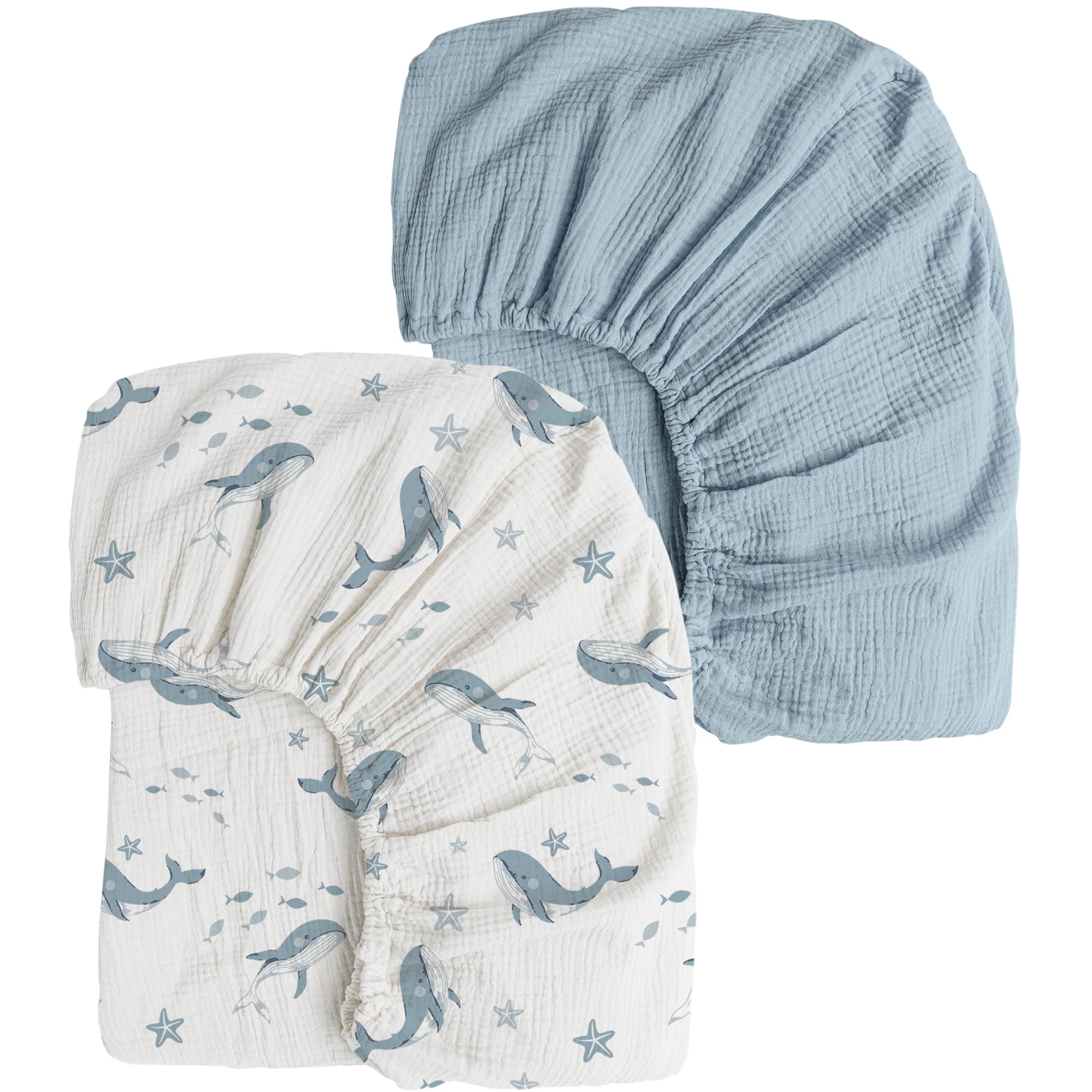 Blue Whale,blue Crib Sheets