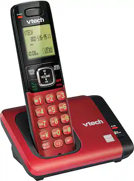 VTech - CS6619-16 DECT 6.0 Expandable Cordless Phone with 1 Handset - Red