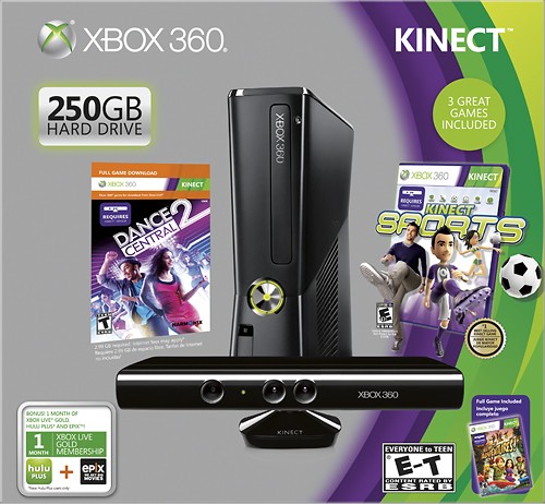 Xbox 360 E 250GB Kinect Holiday Value Bundle : : Video Games