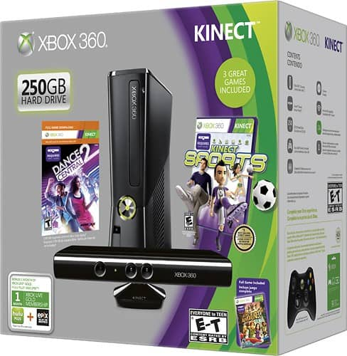 CONSOLE XBOX 360 250GB + KINECT GRÁTIS 1 JOGO