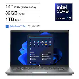 Dell - Latitude 5450 HK9VF Laptop, Core Ultra 7 155U, 32GB, 1TB SSD, 14.0" FHD (1920x1080), Intel Graphics, Win 11 Pro - Titan Gray