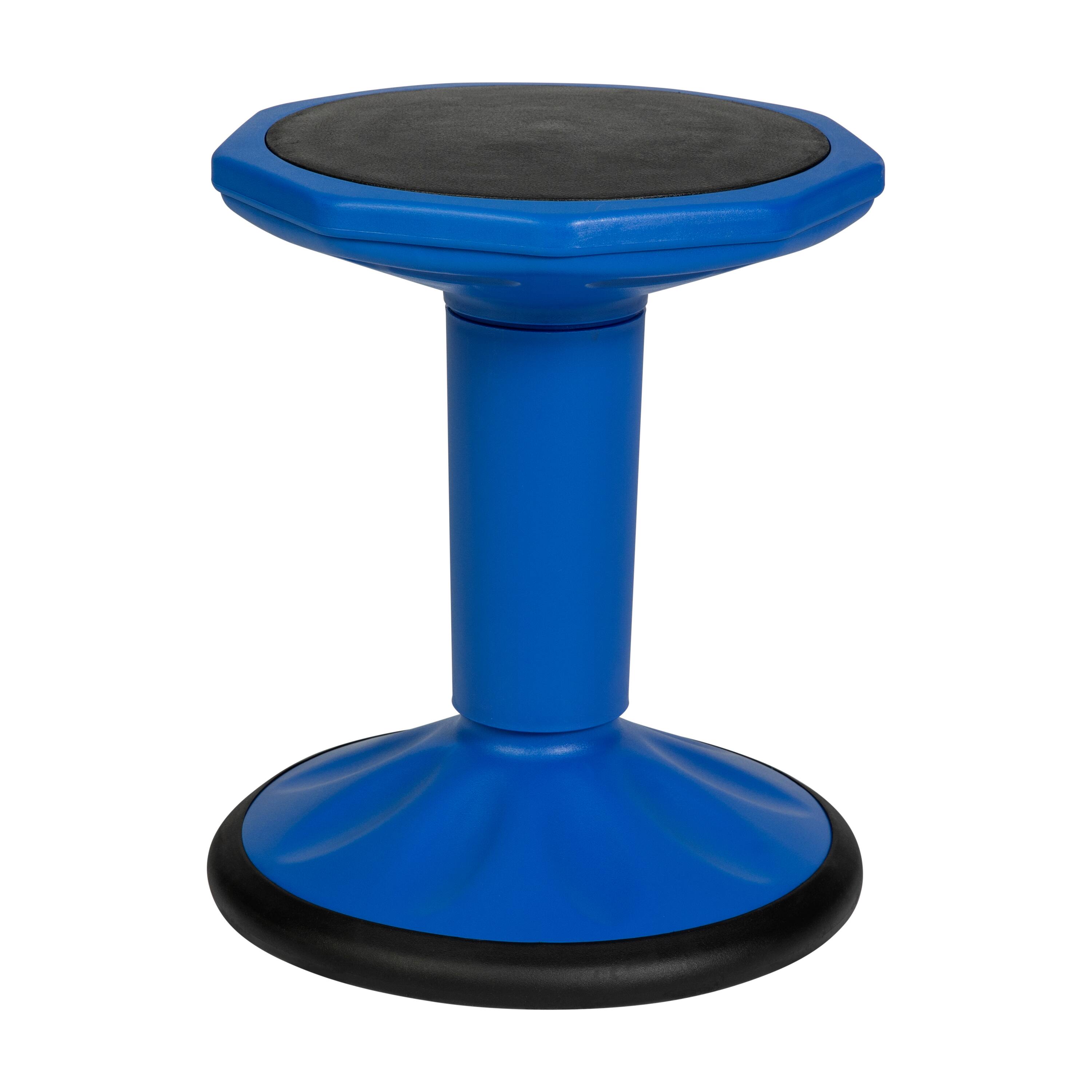 Angle. Flash Furniture - Lucas Fixed Height Kids Flexible Active Stool for Classroom and Home with Non-Skid Bottom in Blue, 16" Seat Height - Blue.