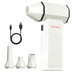 Front. WOLFBOX - Compressed Air Duster, 110000RPM Super Power Electric Air Blower, Fast Charging, Dust Blower for PC, Keyboard, Outdoor - White.