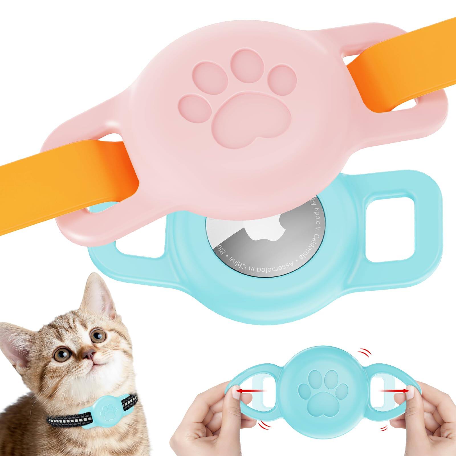 green+pink-Only airtag holder