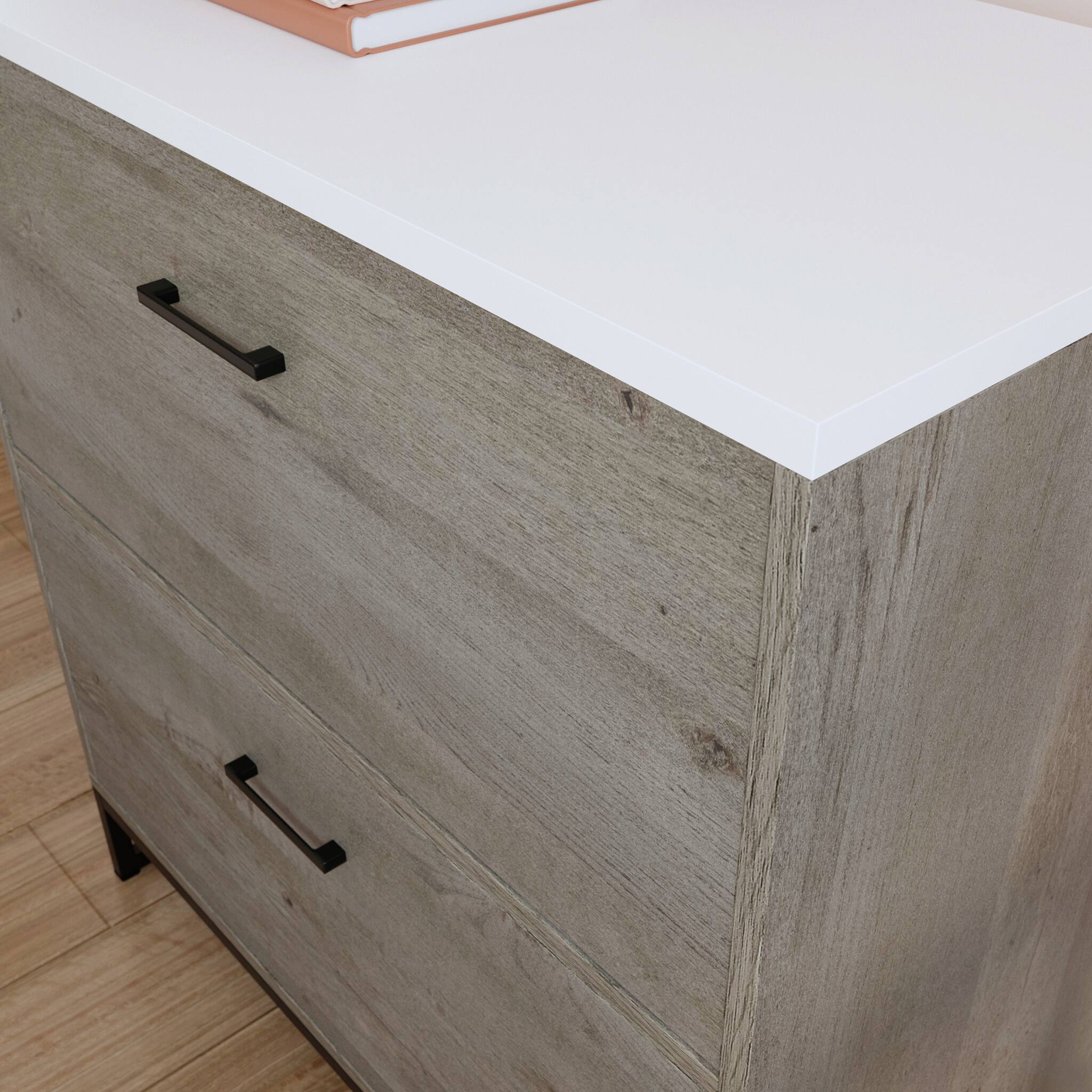 Alt View 14. Sauder - Tremont Row 2-Drawer Lateral File Cabinet - Mystic Oak.
