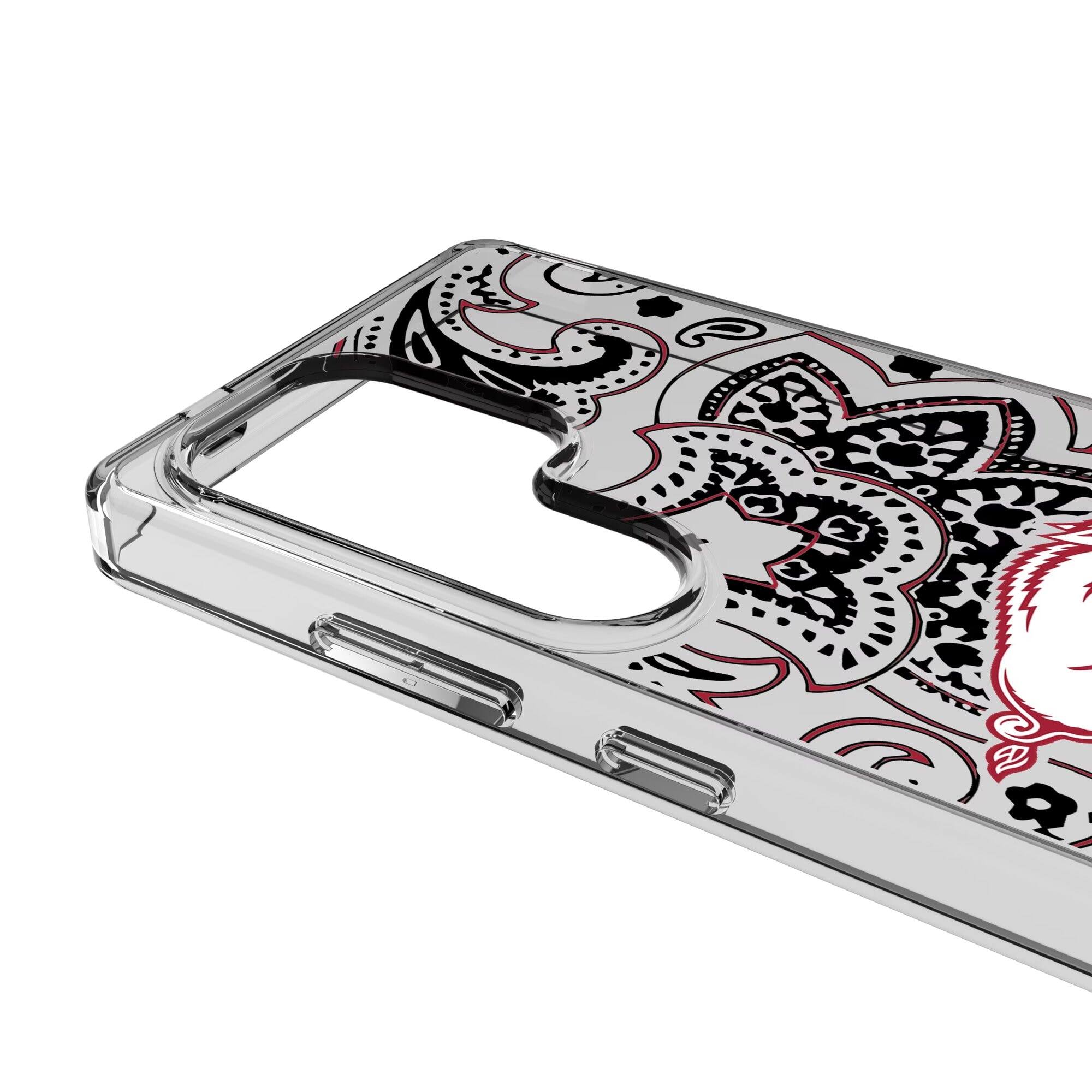 Alt View 2. Keyscaper - Arkansas Razorbacks Paisley Galaxy Clear Case - S23 - Multicolor.