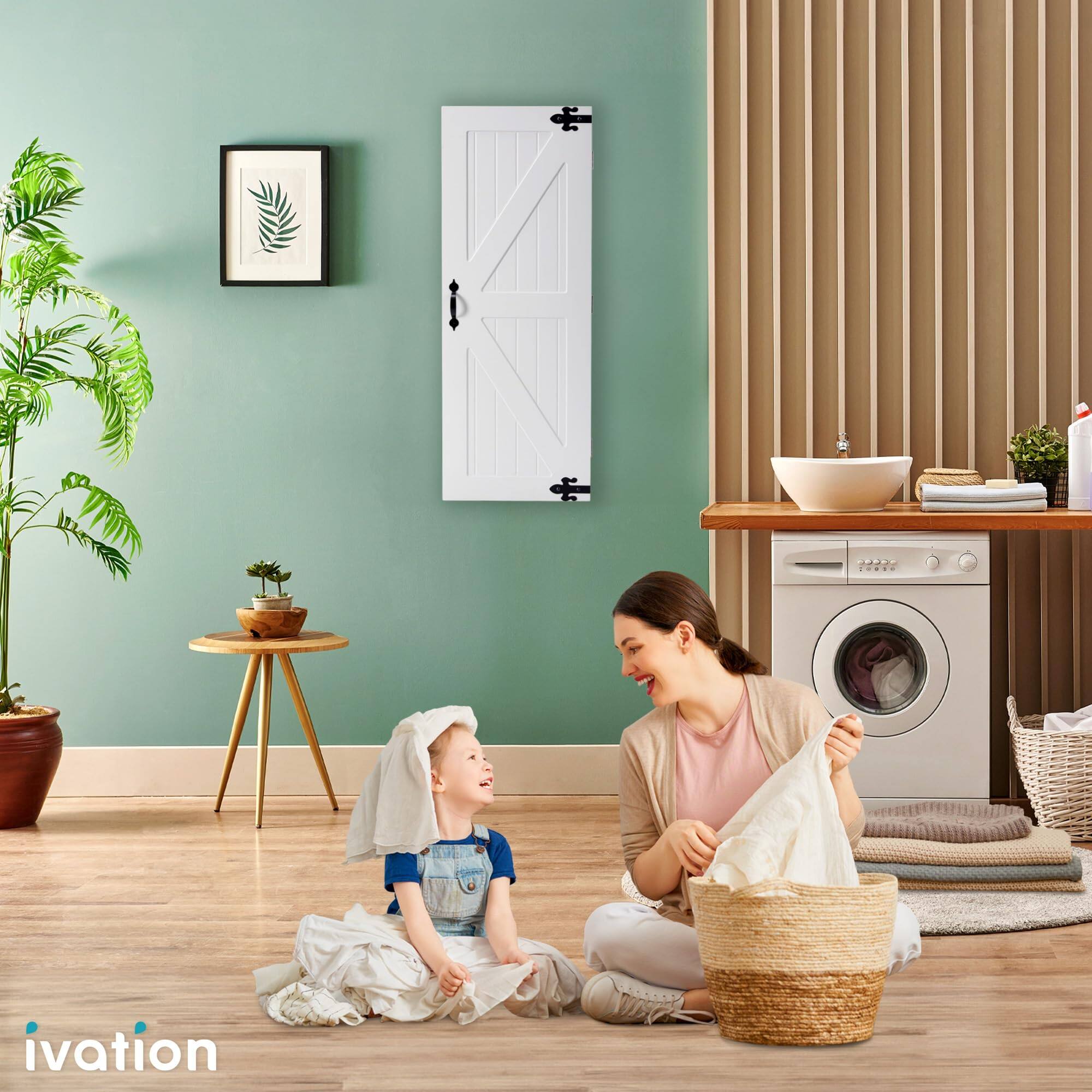 Alt View 7. Ivation - Ivation Ironing Board, Wall Mounted Ironing Board Cabinet with Right Side Door & Mirror - Brown - Brown.