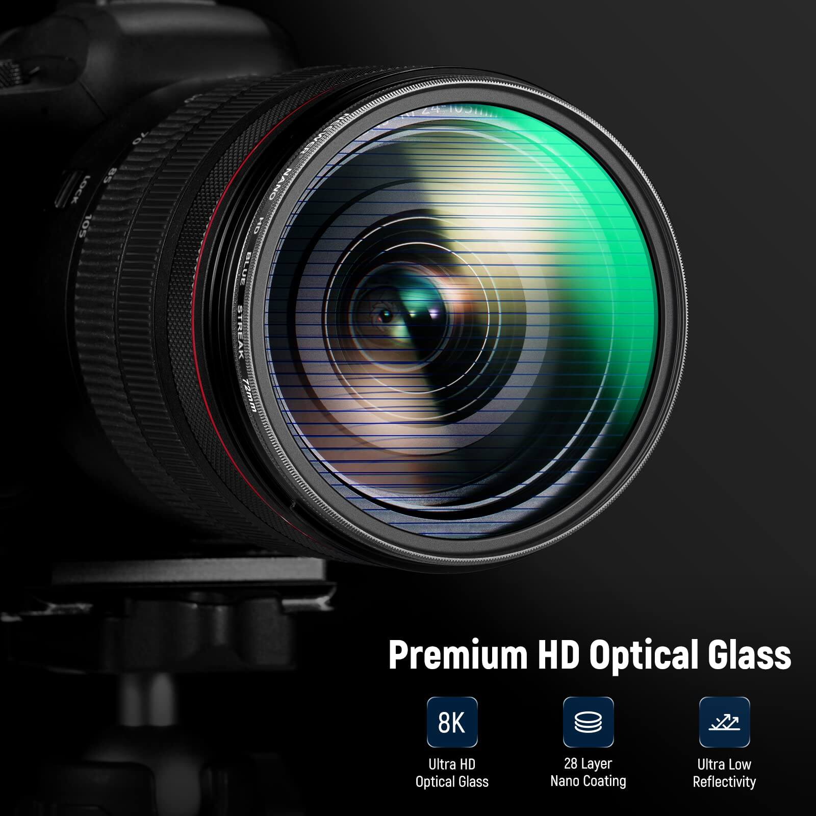 B5 LOCK 105 Premium HD Optical Glass  
8K Ultra HD Optical Glass  
28 Layer Nano Coating  
Ultra Low Reflectivity